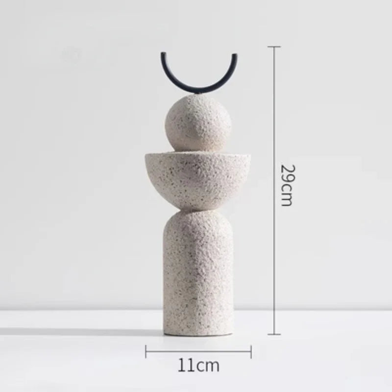 Black & White Sandstone Geo Sculpture