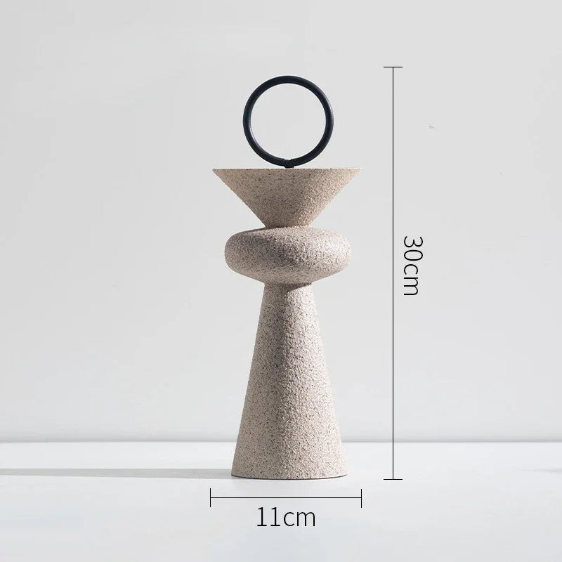 Black & White Sandstone Geo Sculpture