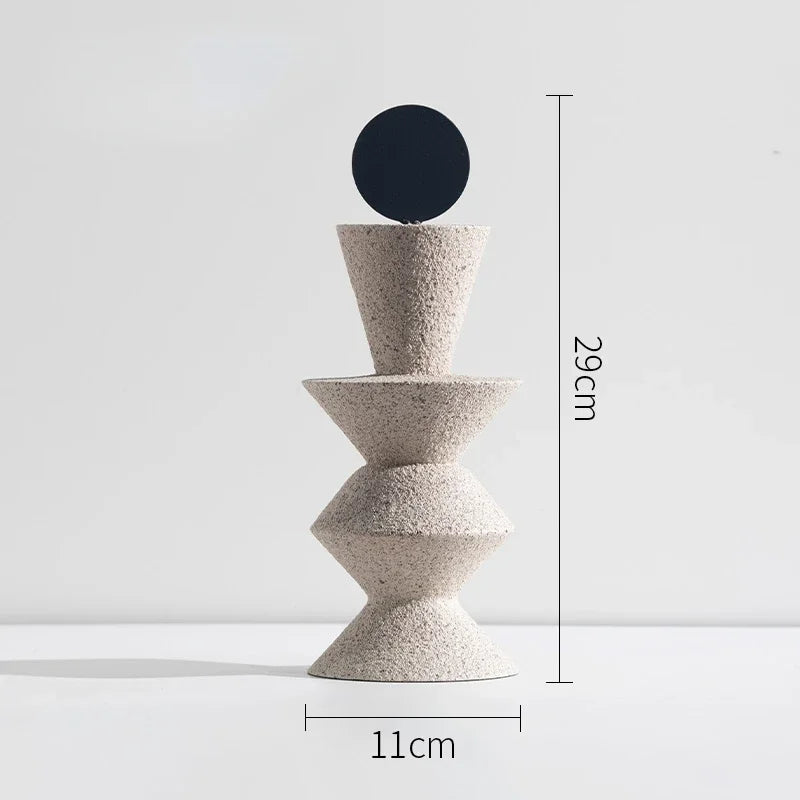 Black & White Sandstone Geo Sculpture