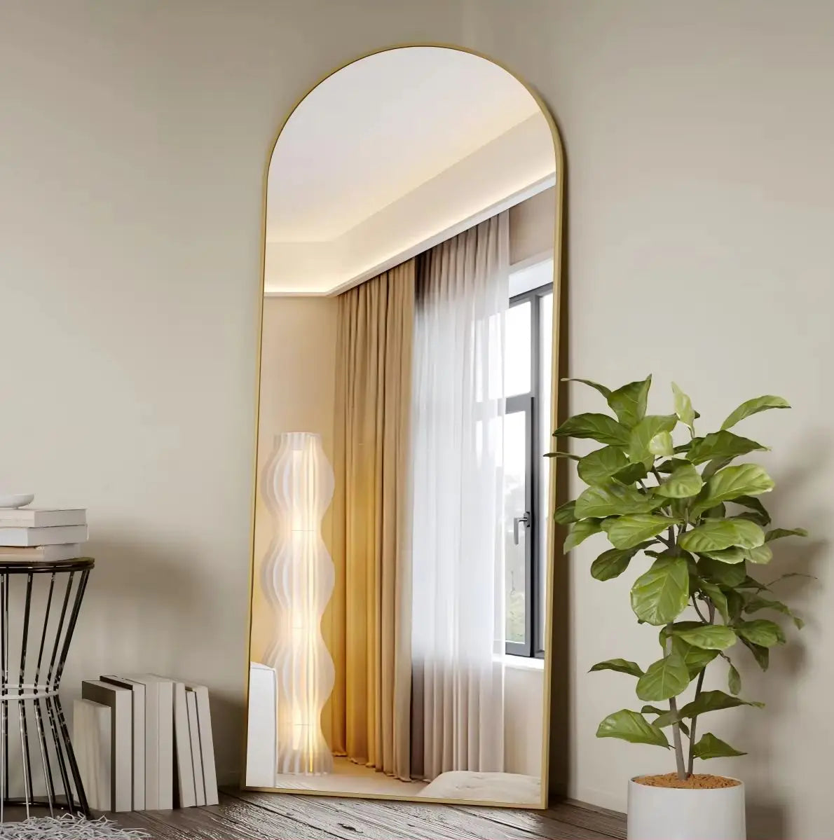 Gold & Black Arch Full Length Mirror
