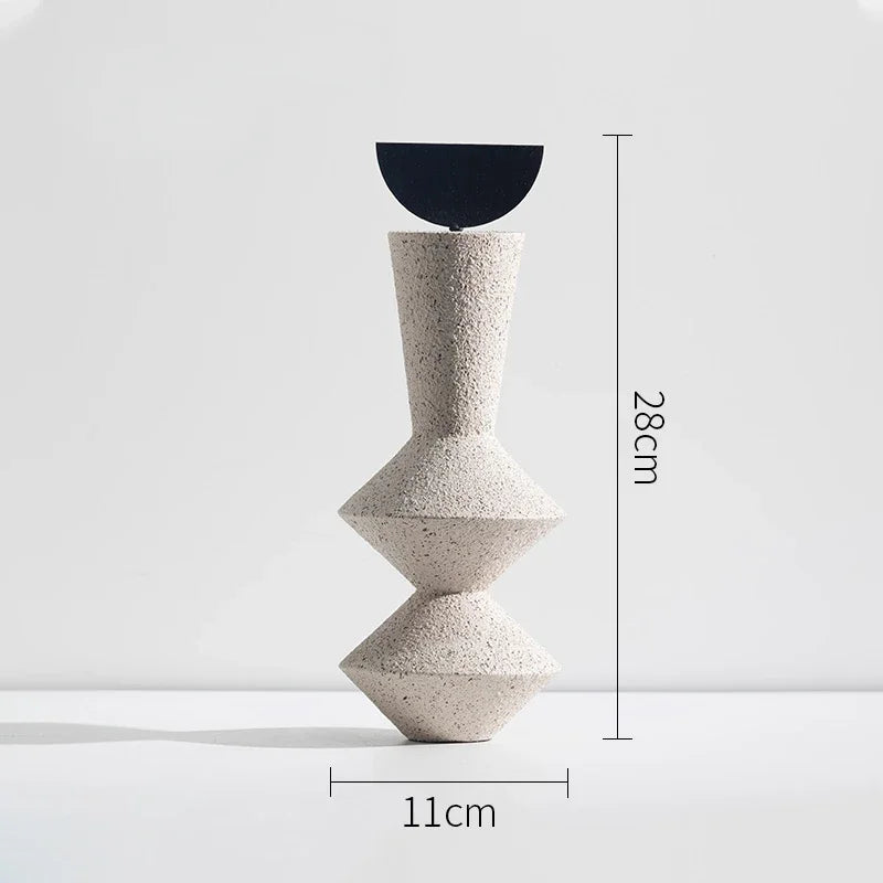 Black & White Sandstone Geo Sculpture