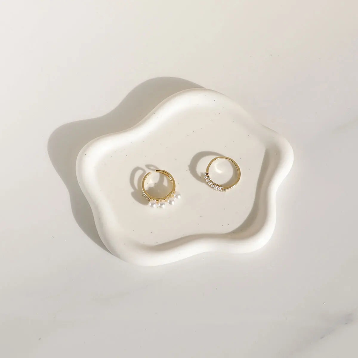 Irregular White Ceramic Jewelry Dish