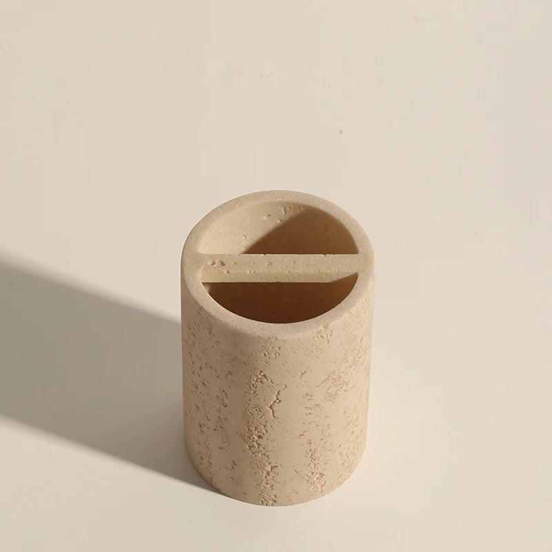 Natural Marble Bathroom Set, Toothbrush Holder
