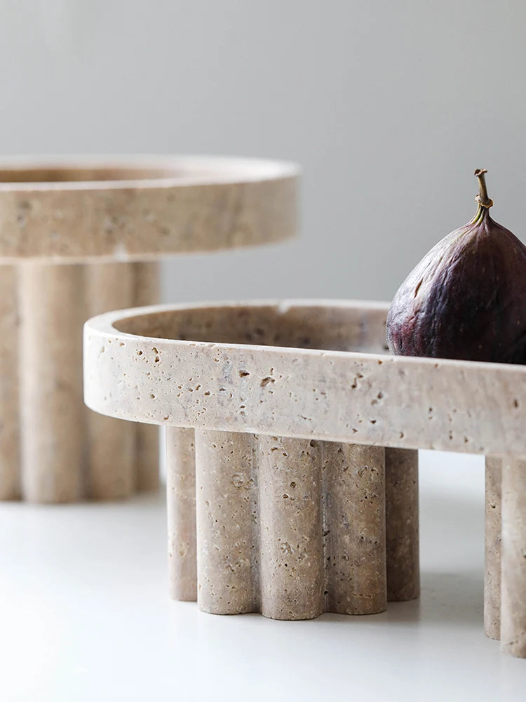 Stone Tray Stand, Circle/Oblong Close Up