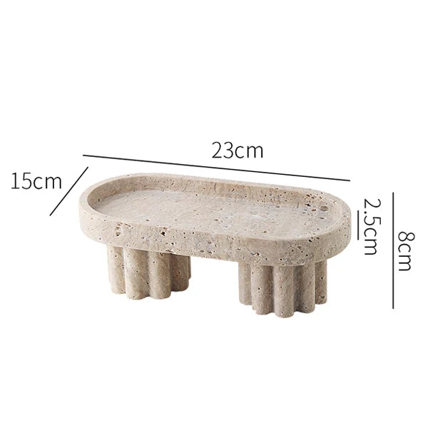 Stone Tray Stand, Oblong Close Up