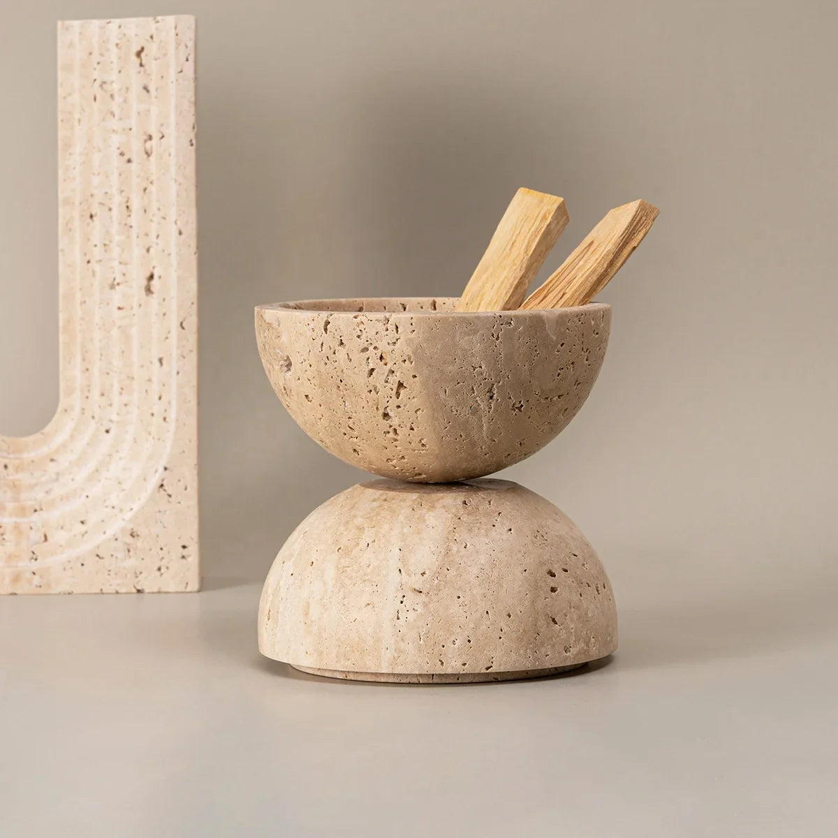 Travertine Incense Holder