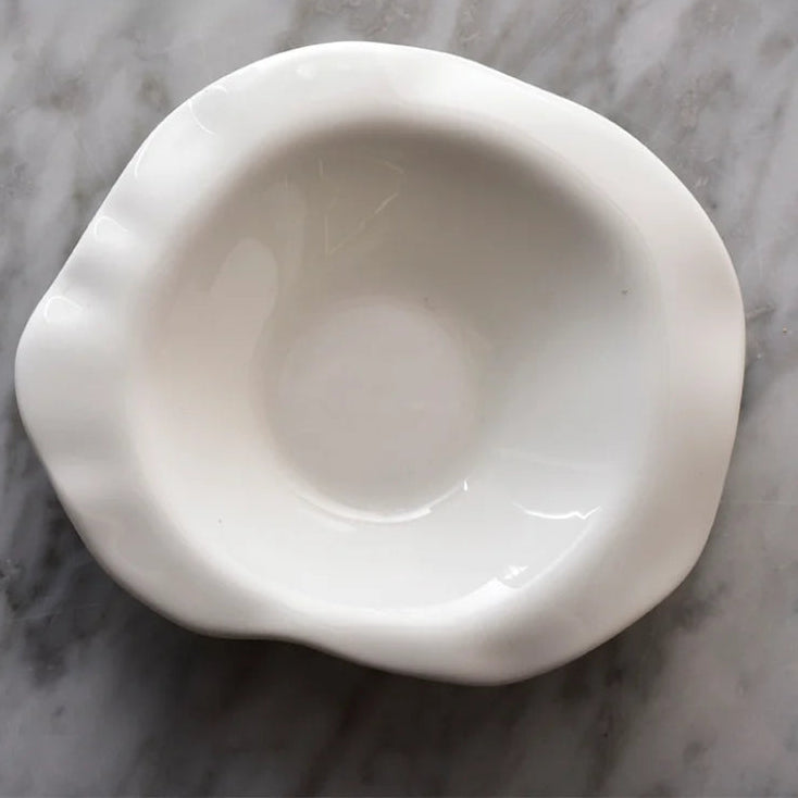 White Irregular Ceramic Plate, Oval
