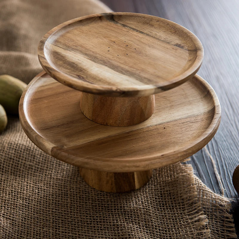 Wooden Cake Plate Stand