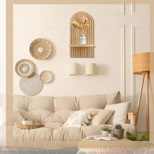 Boho Wooden Arch Shelf