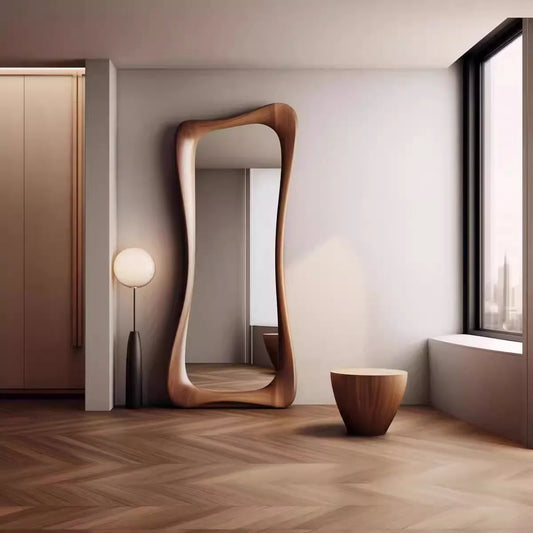 French Retro Wooden Mirror