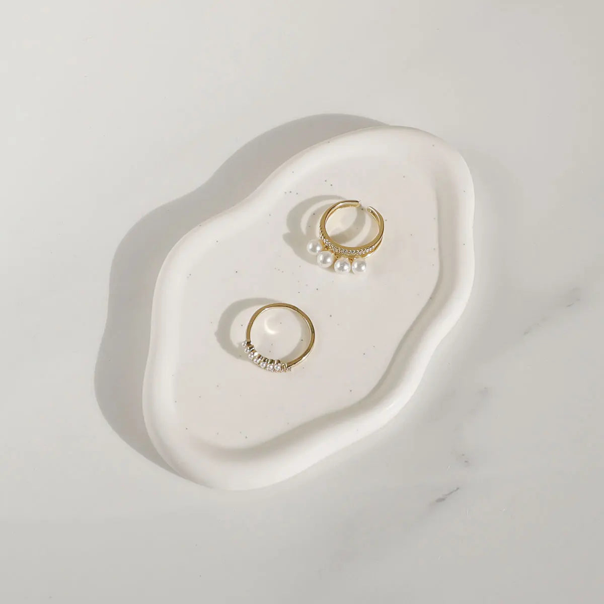 Irregular White Ceramic Jewelry Dish
