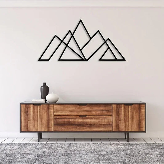 Mountains Black Metal Wall Art