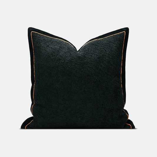 Outline Fuzzy Black Pillow Case