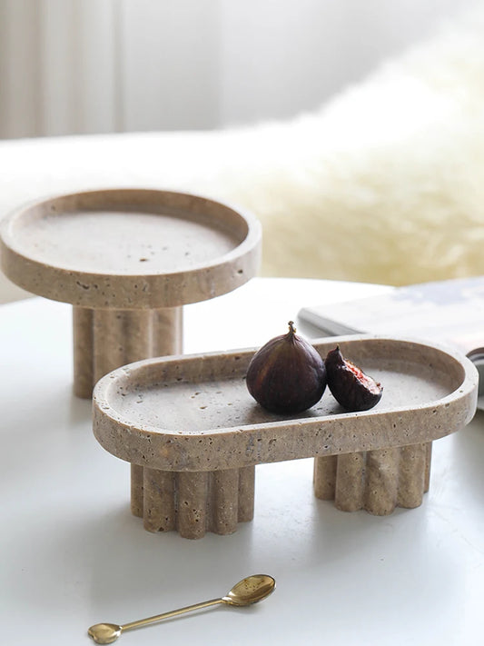 Stone Tray Stand, Circle/Oblong