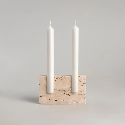 Travertine Marble Candlestick Holder