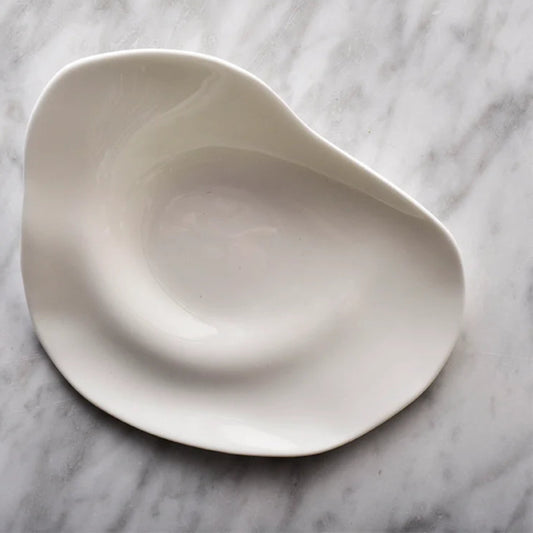 White Irregular Ceramic Plate